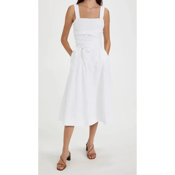 VERONICA BEARDPositano Ruched Bow Midi Dress